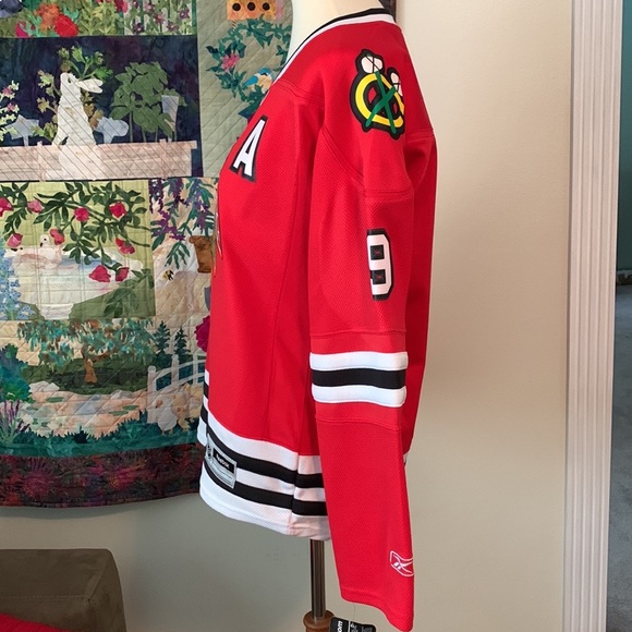 CHICAGO BLACKHAWKS team jersey vintage HULL name on back Size L NEW , Red - Picture 8 of 12